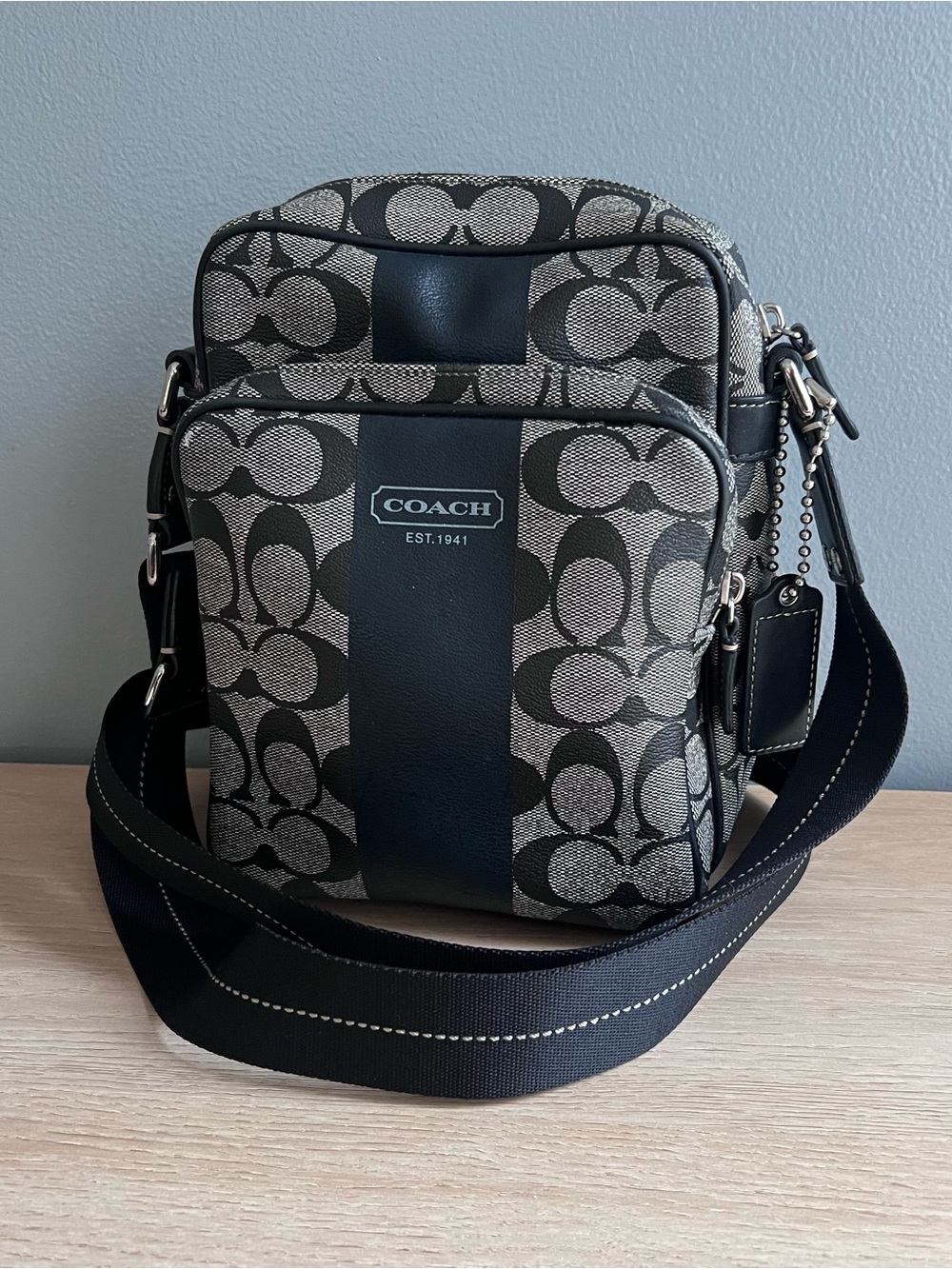Coach Heritage Stripe Flight Signature Crossbody Camera Bag